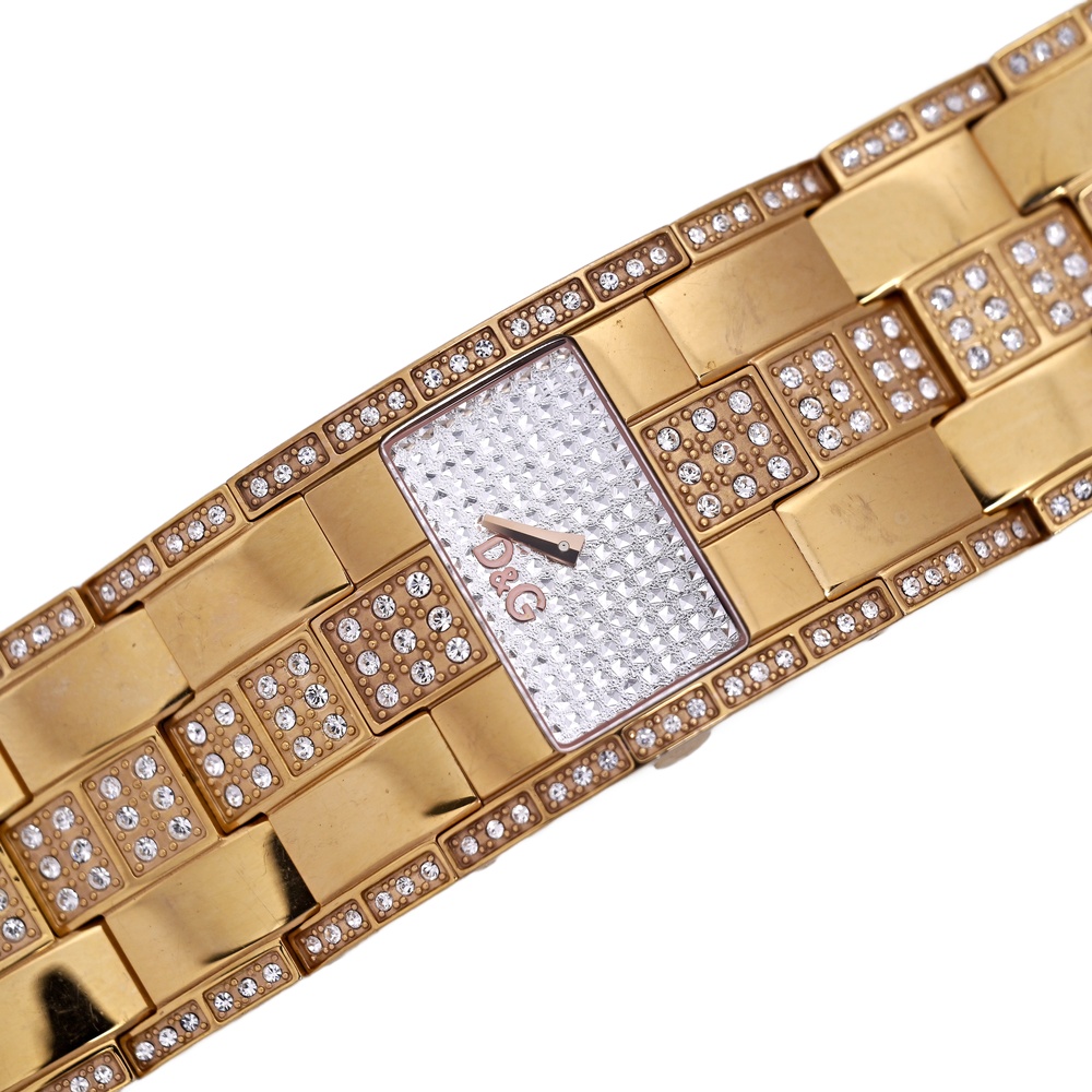 Dolce and Gabanna Ladies Rose Gold Golden Time Watch Diamond Dial DW0242